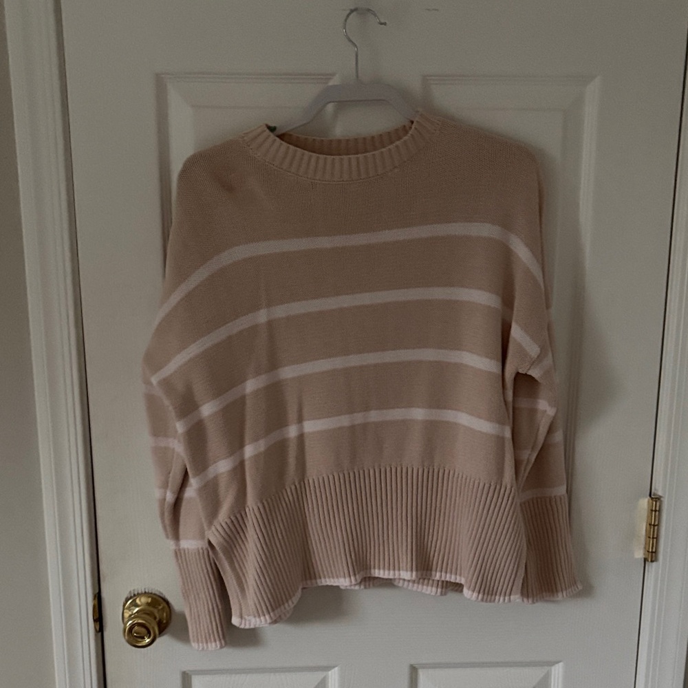 Sincerely Jules Beige and White Striped Sweater